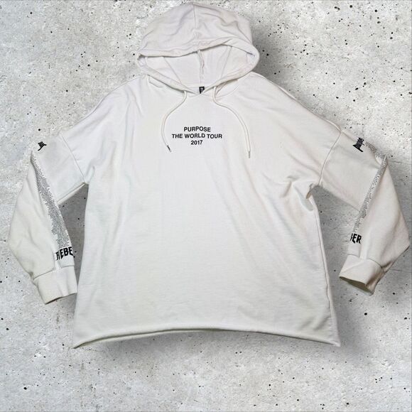 Justin Bieber “Purpose The World Tour 2017” Hoodie White Size Small - Picture 1 of 12